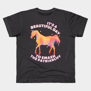 Beautiful Day to Smash the Patriarchy Horse Kids T-Shirt